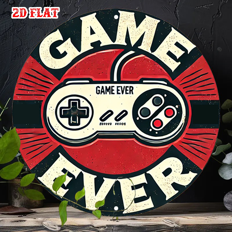 Gaming Controller - 2D плоская круглая алюминиевая табличка в