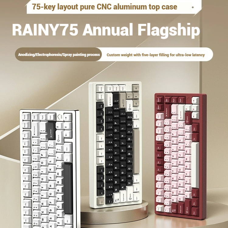 Pc Gaming Keyboards - Беспроводная Bluetooth RAINY75, индивидуальная игровая клавиатура,