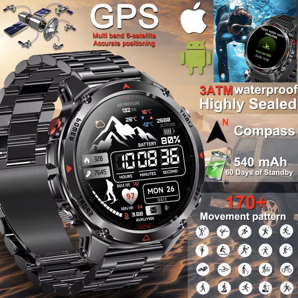 High Refresh Monitor - Умные часы Adventure GPS, встроенные многодиапазоны,